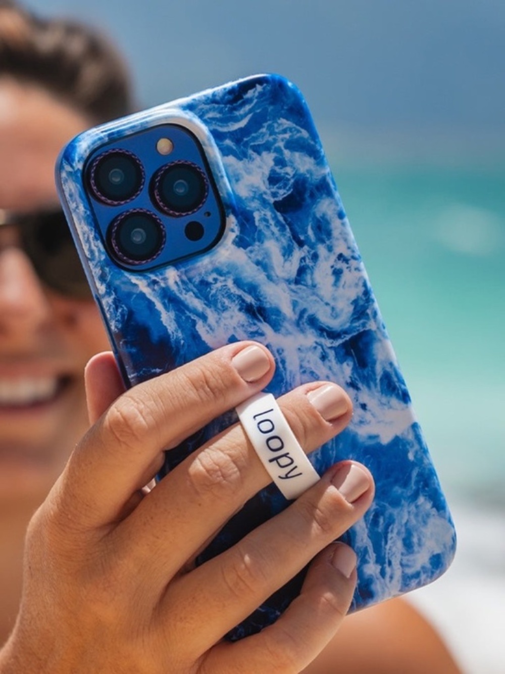 Loopy case iPhone 15 Plus Ocean Waves Blue Summer phone case